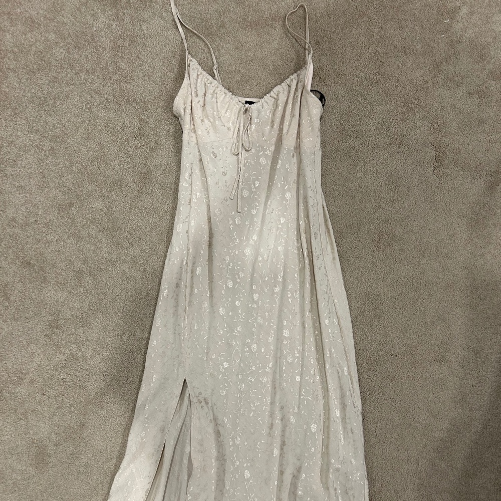 floral long dress with leg slit